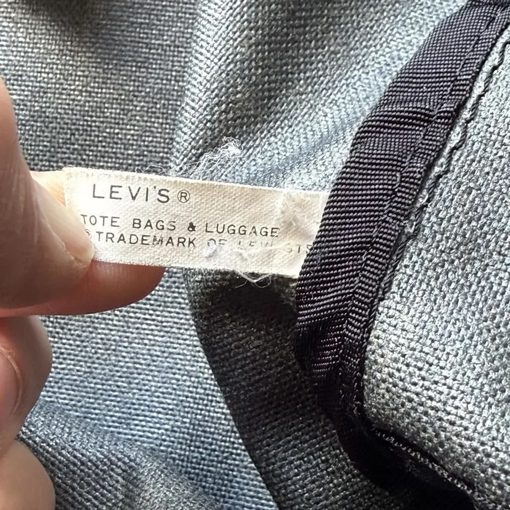 Vintage 80s Levi's Orange Tab Blue‎ Backpack Suede Canvas School Hiking Leather